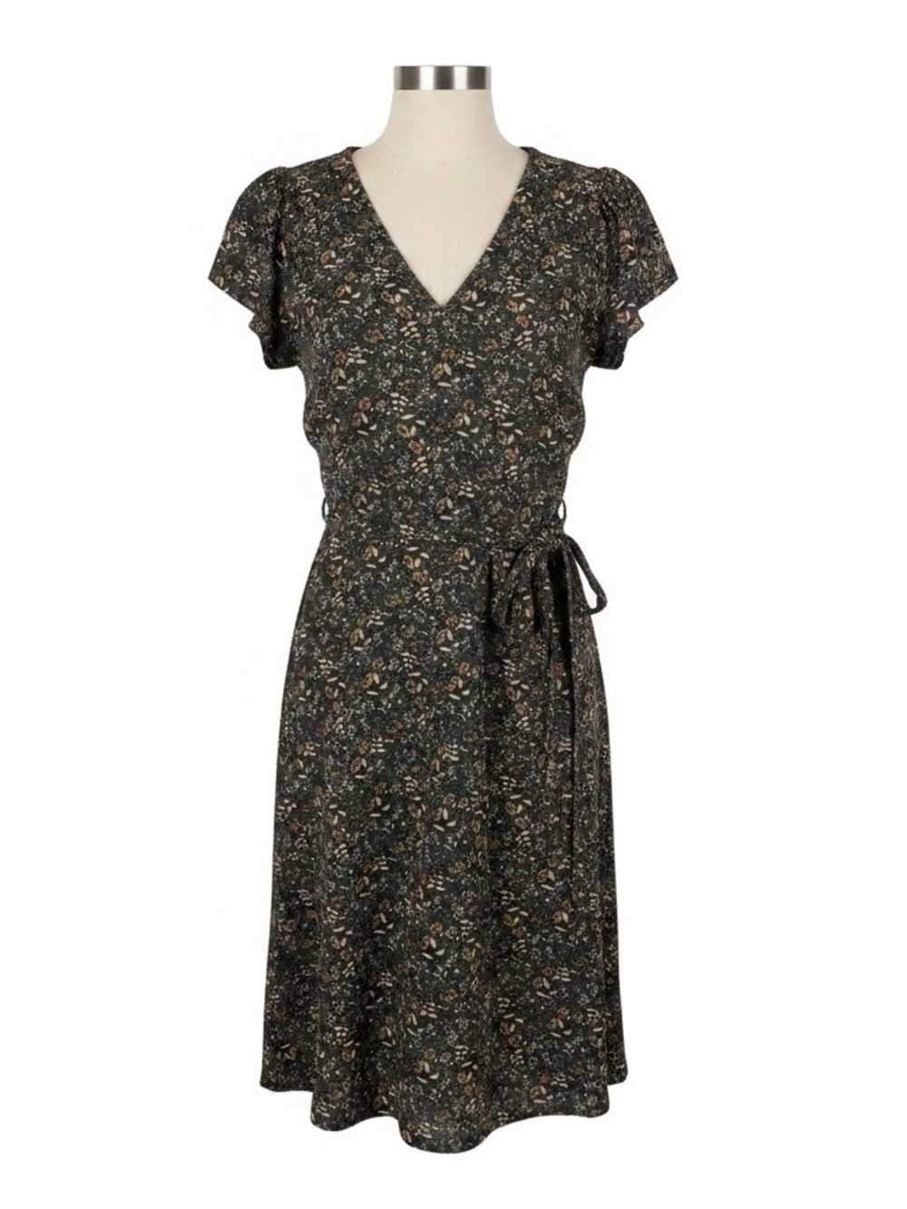 Amazon Essentials Dark Green Floral Mini Dress